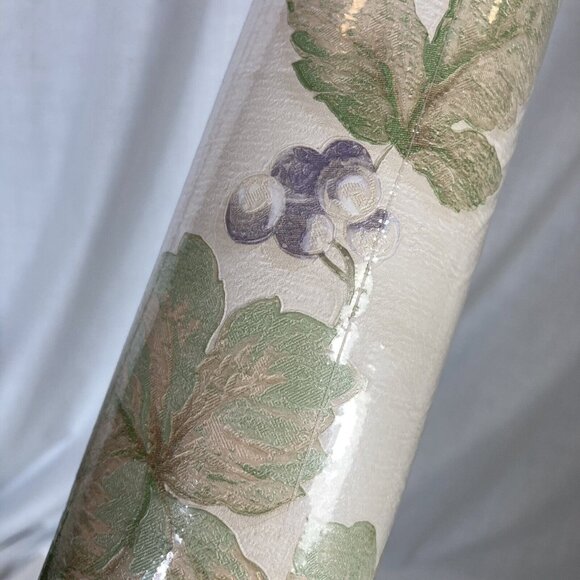 Italian Prepasted Grapes Ivy Solid Sheet Vinyl Wallpaper New 21" x 11 Yds - Picture 1 of 10